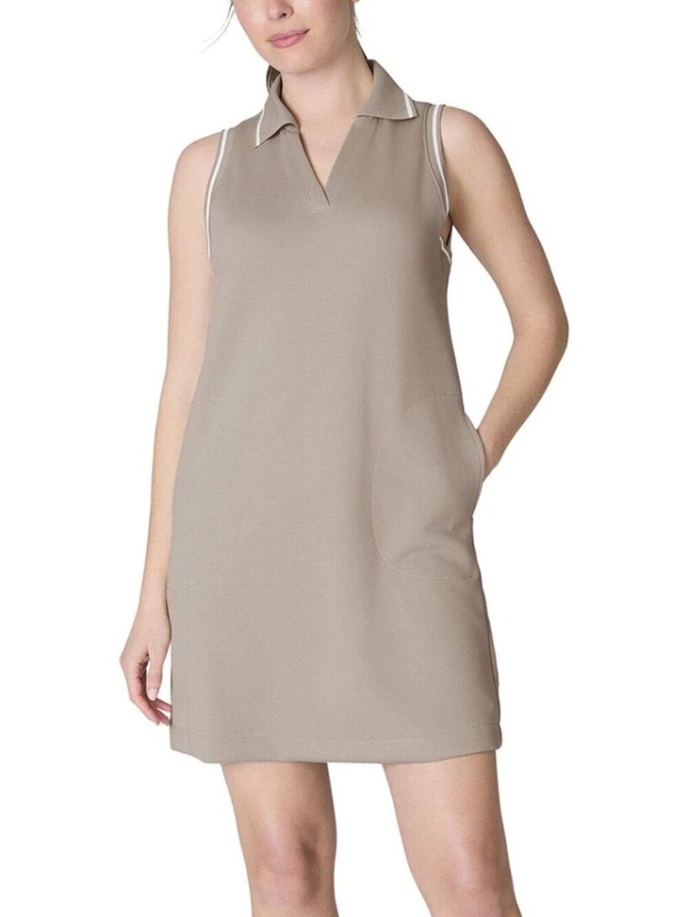NWT Spanx Women's  AirPique Sleeveless Polo Dress Ashwood Tennis 1X